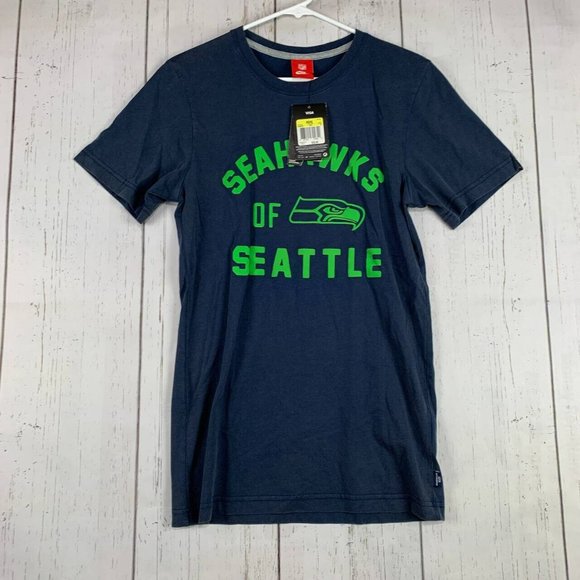 Seattle‎ Seahawks NFL Nike Small Dark Blue Faded Vintage Casual Tshirt New Men - Picture 1 of 8
